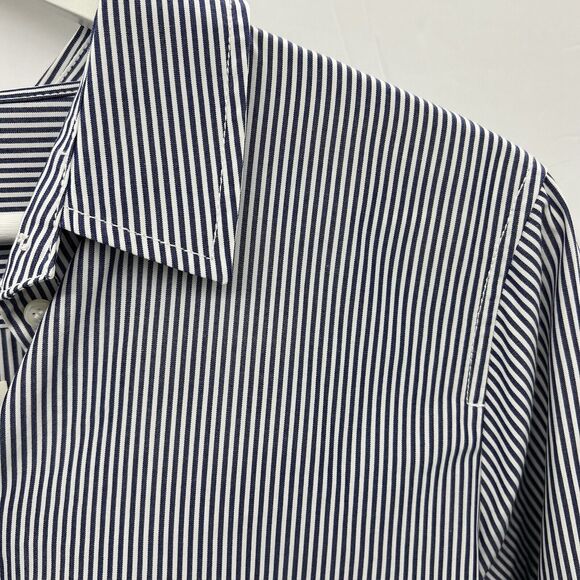 J. Crew Sz M Button Front Tunic Shirt Factory Striped Infinity Long Sleeve C3531 - Picture 4 of 13